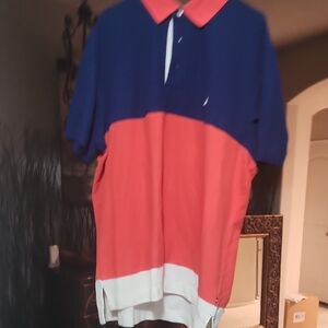 Nautica Men's Polo - Navy, Red, and White